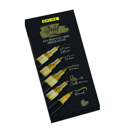 ONLINE® Acrylmarker Gold Lettering Set