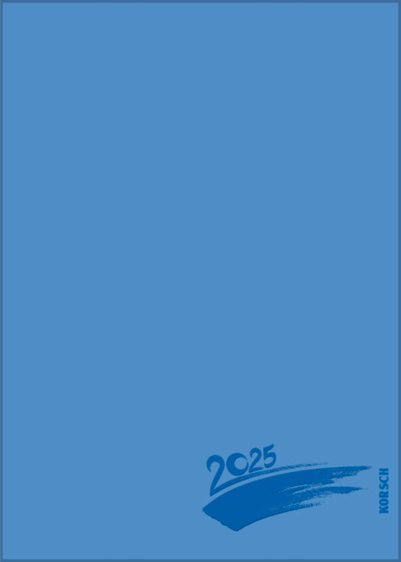 Bastelkalender 2025 mit Folienprägung blau und chamois, A5