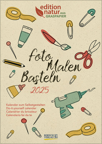 Bastelkalender 2025 Graspapier, A4