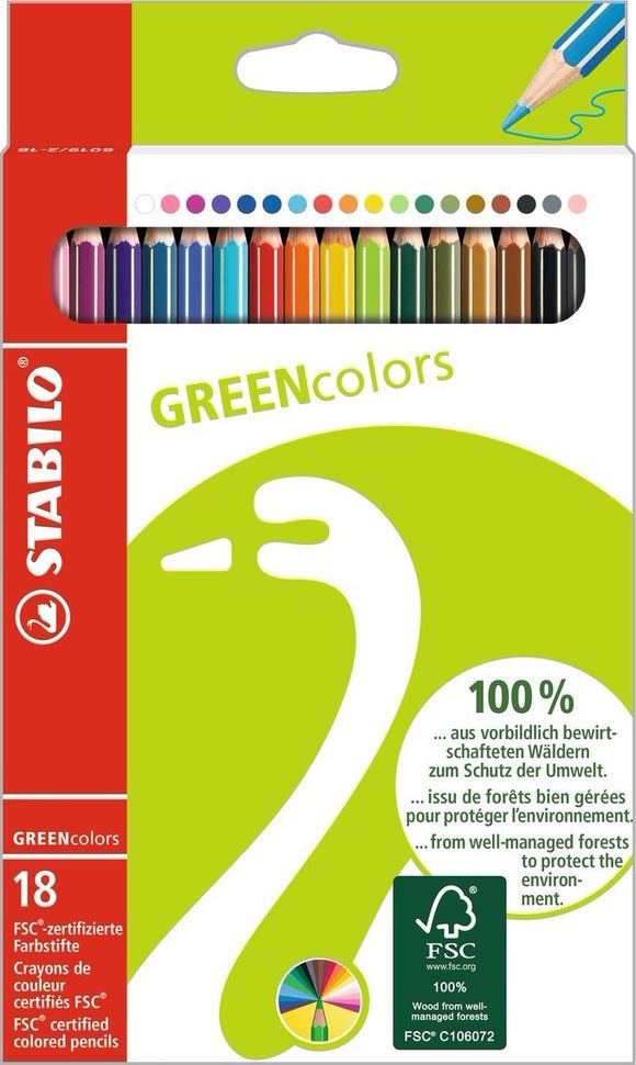 STABILO Holzfarbstift GREENcolors 18St Kartonetui