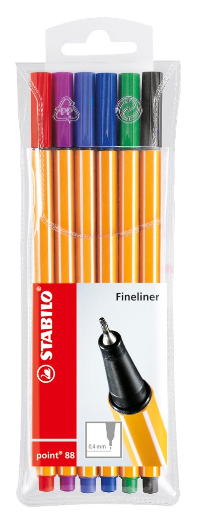 STABILO Fineliner point 88  - 6er Pack versch. Farben