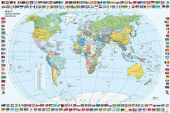Schreibunterlage Weltkarte