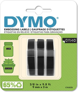 DYMO Prägeband Etiketten schwarz, 3er-Pack