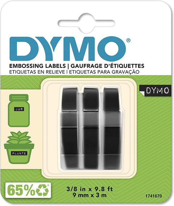 DYMO Prägeband Etiketten schwarz, 3er-Pack