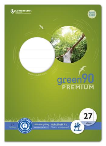 Staufen Green Premium, A4, Lineatur 27, liniert mit Doppelrand weiß 16 Blatt