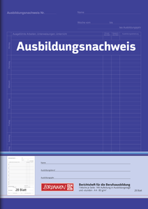 Berichtsheft/ Ausbildungsnachweis, A4, 28 Blatt, 1 Woche je Seite