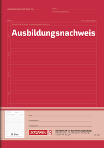 Berichtsheft/ Ausbildungsnachweis, A4, 28 Blatt, 1 Monat je Seite