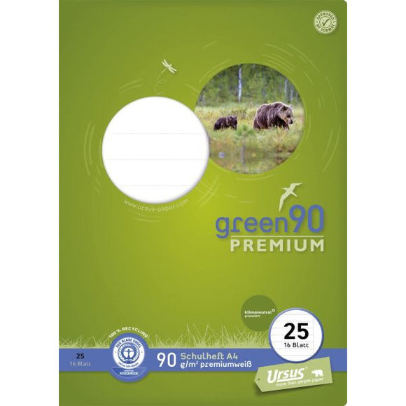 Staufen Green Premium, A4, Lineatur 25, liniert mit Rand weiß 16 Blatt